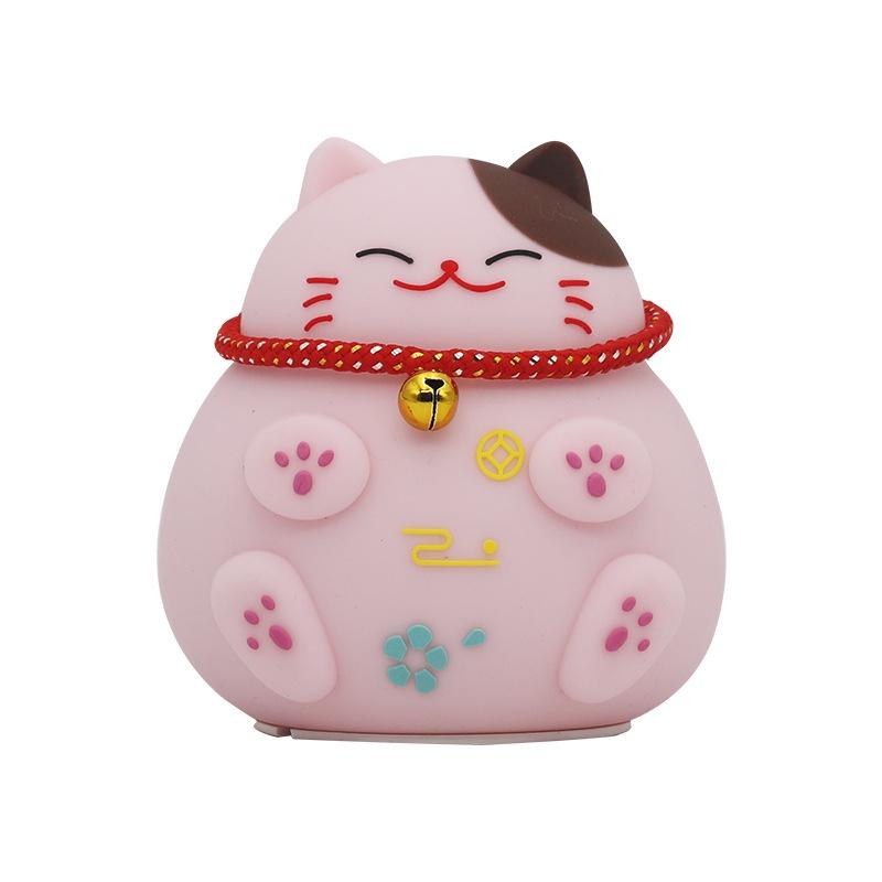 Đèn ngủ mèo thần tài may mắn Lucky Cat - Silicon cảm ứng - Decor trang trí