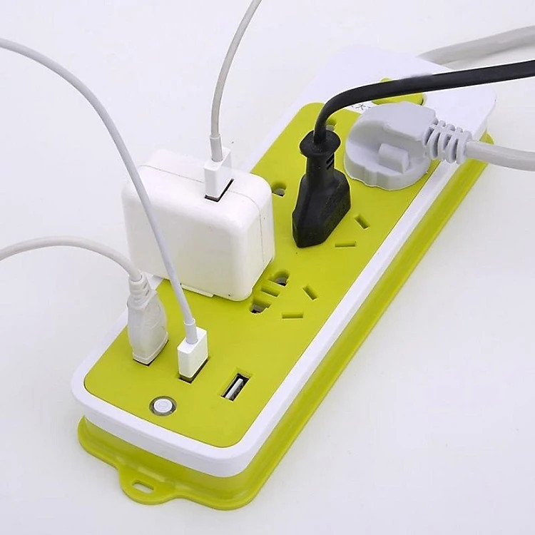 Ổ Cắm Điện Đa Năng Chống Giật Có 3 Cổng USB, Sạc Trực Tiếp, Tiết Kiệm Điện – Bộ Ổ Cắm Điện Xanh Lá Cao Cấp Chính Hãng 