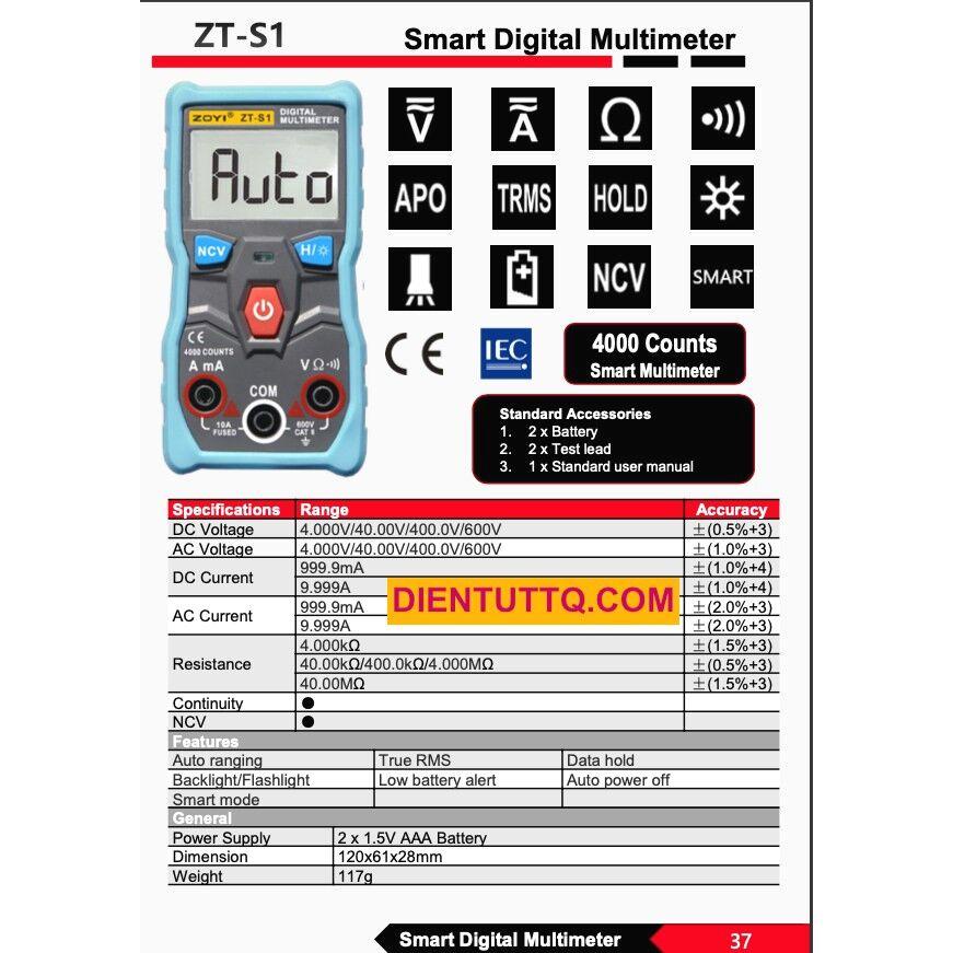 Đồng hồ đo tự động Zoyi ZT-S1