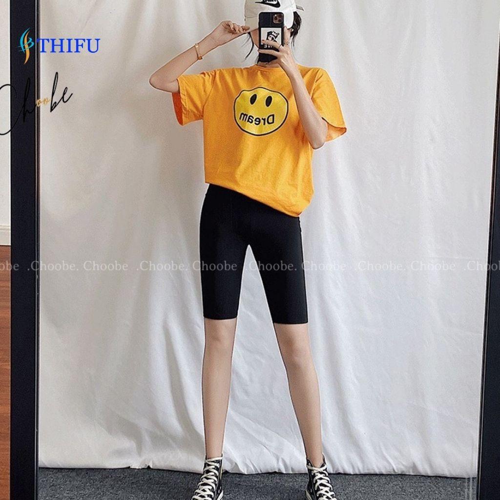 Quần Legging Nữ THIFU FASHION Dáng Lửng Đùi- Cạp Chun Chất Liệu Co Giãn, Mềm Mịn