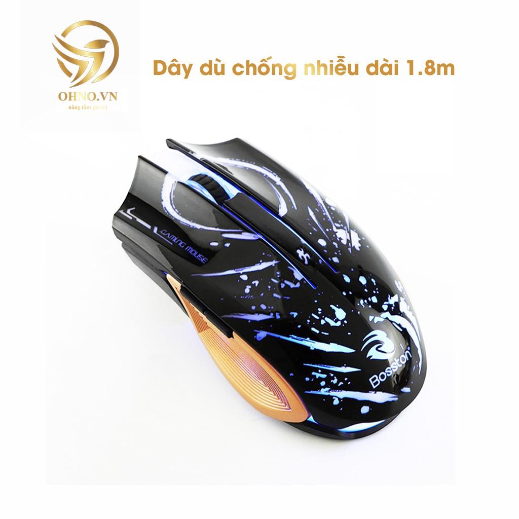 Chuột Gameming Bosston GM100 Chuột Chơi Game Máy Tính Có Dây Đèn Led RGB hàng chính hãng