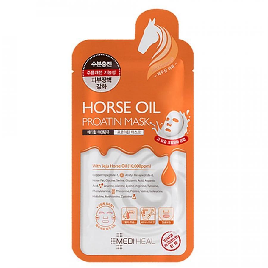 Combo 10 Mặt Nạ Tinh Chất Dầu Ngựa Giúp Da Khỏe, Tươi Trẻ Mediheal Horse Oil Proatin Mask 27ml x10