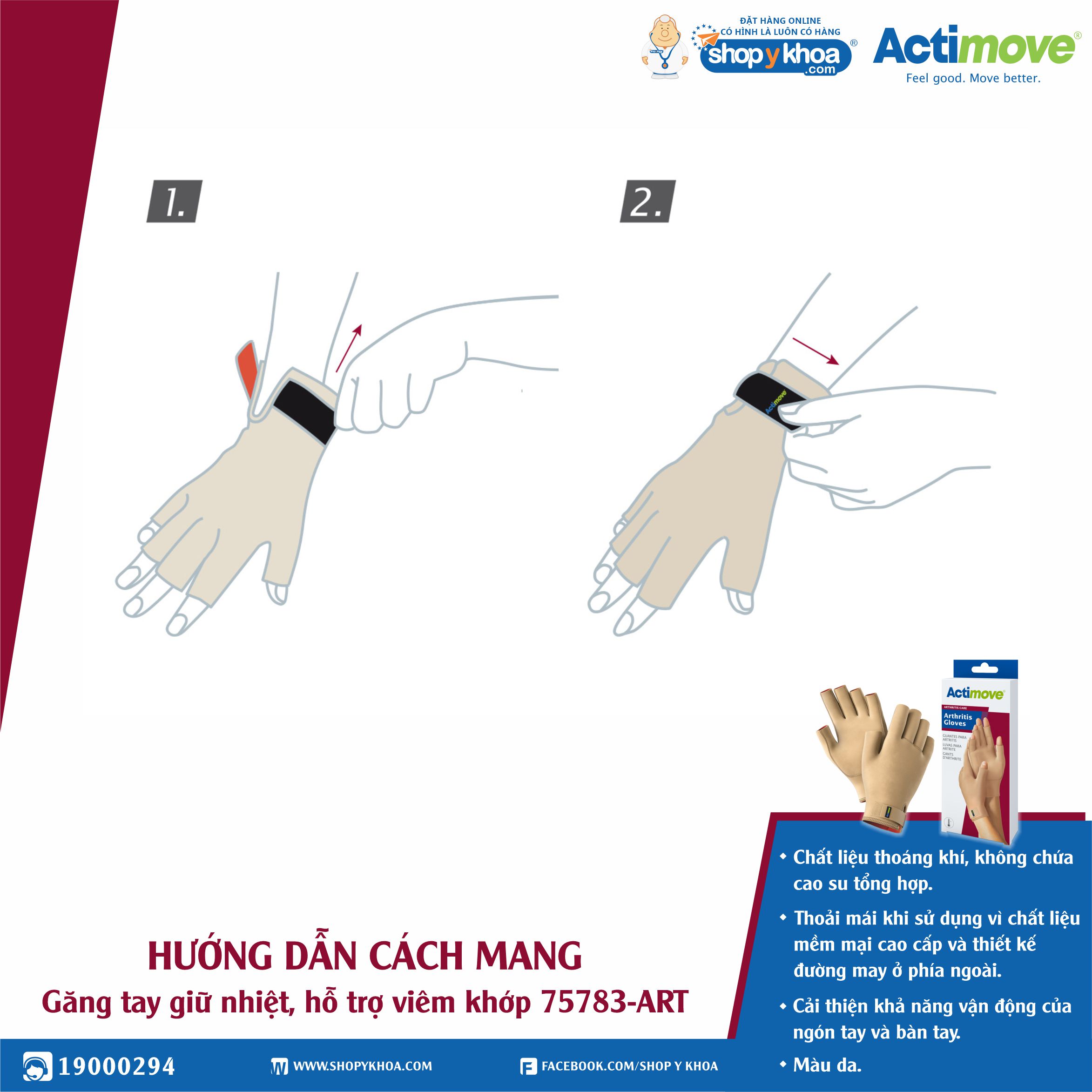 Găng tay giữ nhiệt, hỗ trợ viêm khớp 75783-ART Actimove Arthritis Gloves