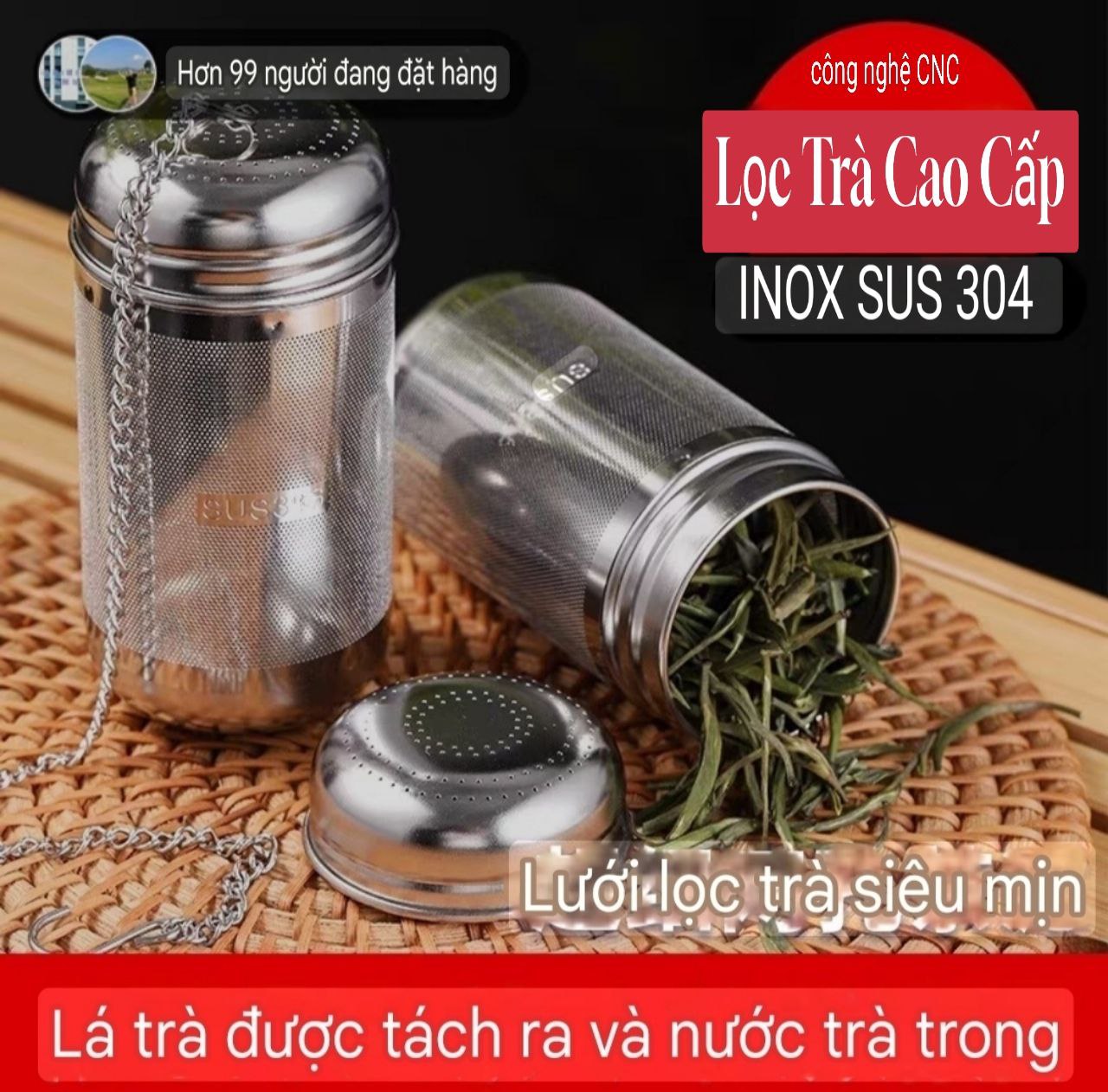 Dụng Cụ Lọc Quả Lọc Trà Inox SUS 304 &amp; 316L Quả Lọc Trà Gia Vị Thảo Quả Lỗ Lọc Siêu Mịn Kháng Khuẩn Công Nghệ CNC Cao Cấp