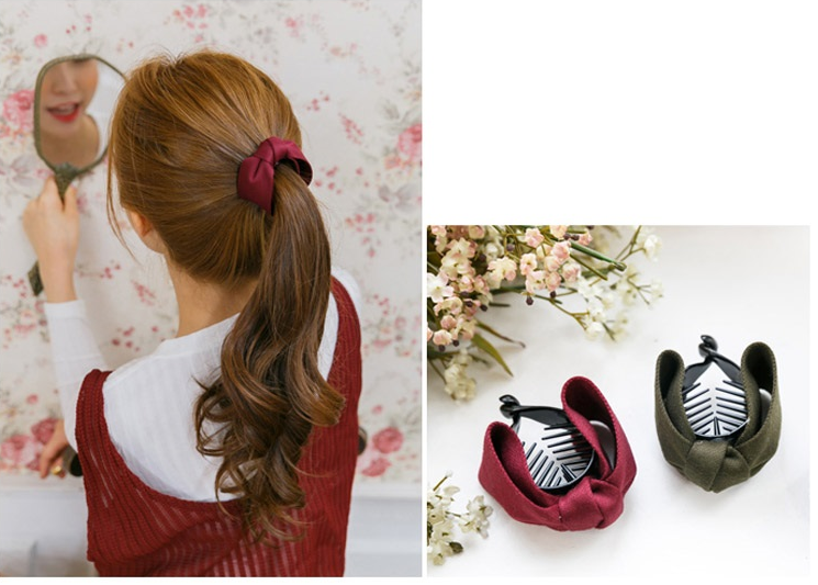 Set 2 kẹp tóc phong cách Hàn Quốc - Kẹp tóc đuôi ngựa - Bộ 2 kẹp tóc nơ xoắn ( giao 2 màu khác nhau) 