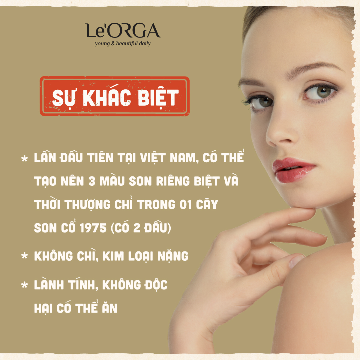 Son Môi Le'Orga - lipstick Siêu Lì Không Chì Không Trôi 6ml