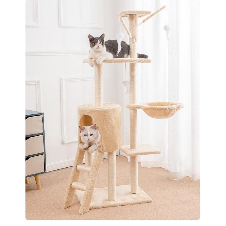 CATTREE Cho Mèo, Nhà Cây Cho Mèo, Trụ Cào Móng Cho Mèo 5 Tầng Có Võng Và Đồ Chơi Đi Kèm - DCCM72