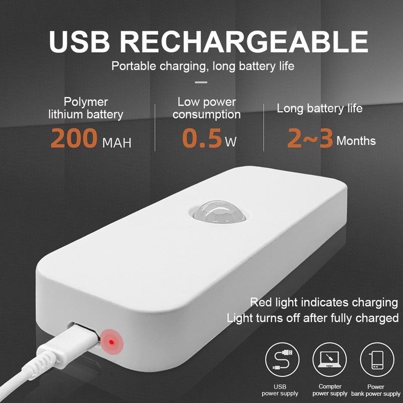 1 Đèn LED Gắn Tường Cảm Biến Chuyển Động Sáng Tạo Với Cổng Sạc USB Đa Ứng Dụng