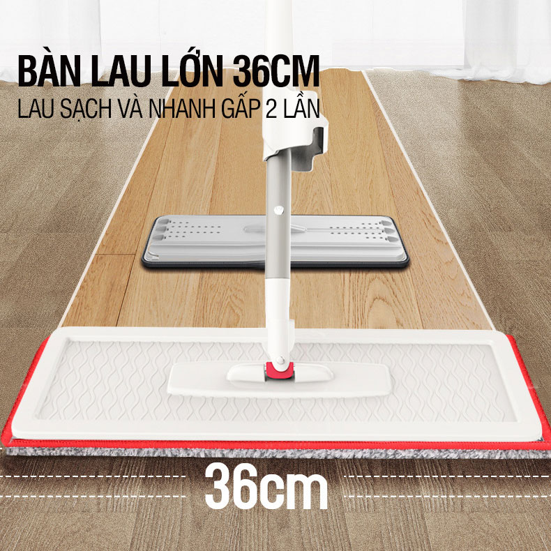 Cây lau nhà phun sương tự vắt xoay 360 độ lau sạch khô nhanh - OKwife Spray Mop