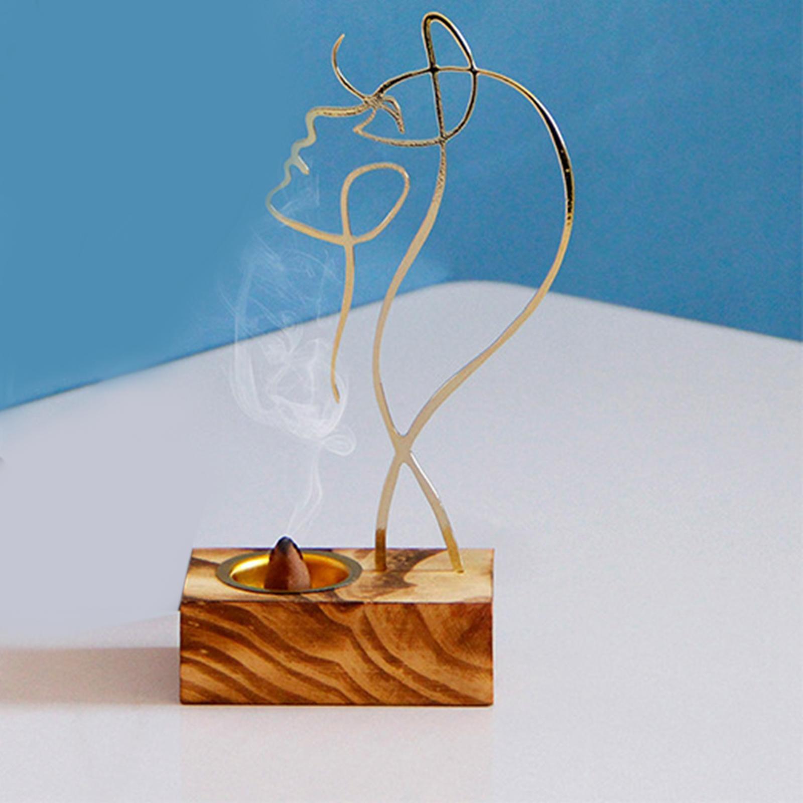 Looking up Women Face Figures Statue  Burner Human Sculptures for Home