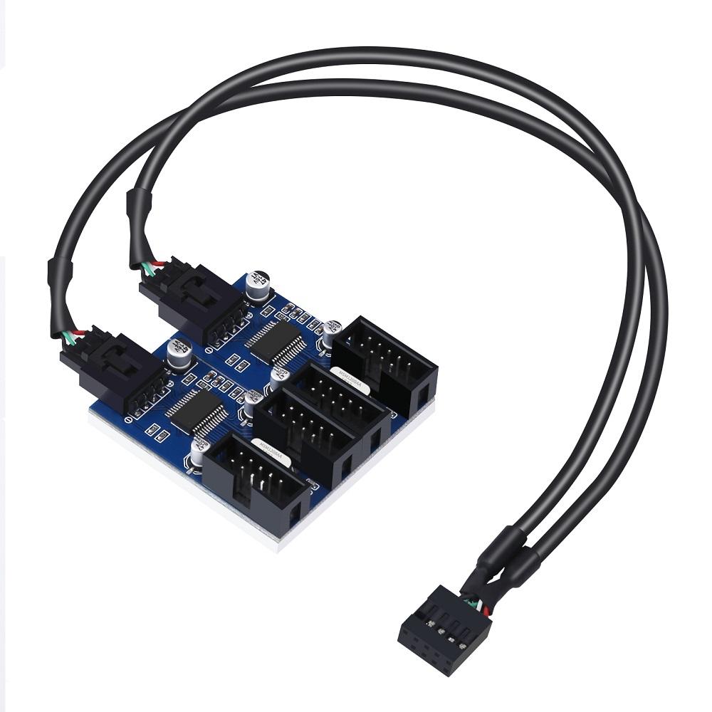 Electop USB 9pin Thẻ mở rộng nam 1 đến 2/4 nữ mở rộng bộ chuyển đổi cáp mạch 2.0 Hub cho bo mạch chủ máy tính để bàn