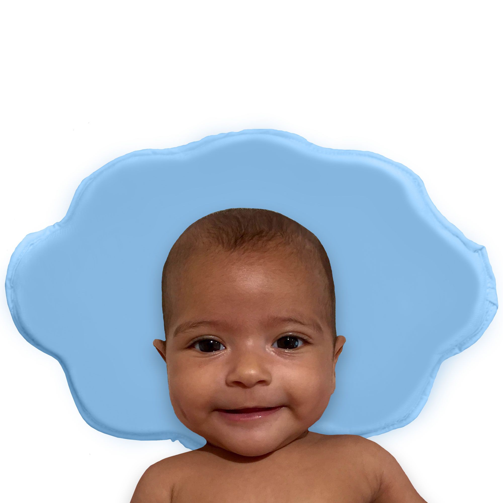 Babyworks Gối chống bẹt đầu cho bé - Đám mây màu xanh