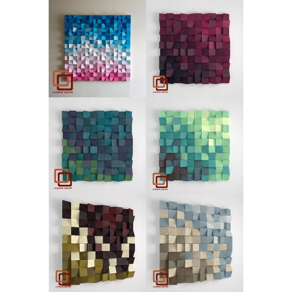 Tranh gỗ trang trí 3D MÀU SẮC XINH XẮN (Wood mosaic) - (KÍCH THƯỚC 30x30 và 50x50cm)