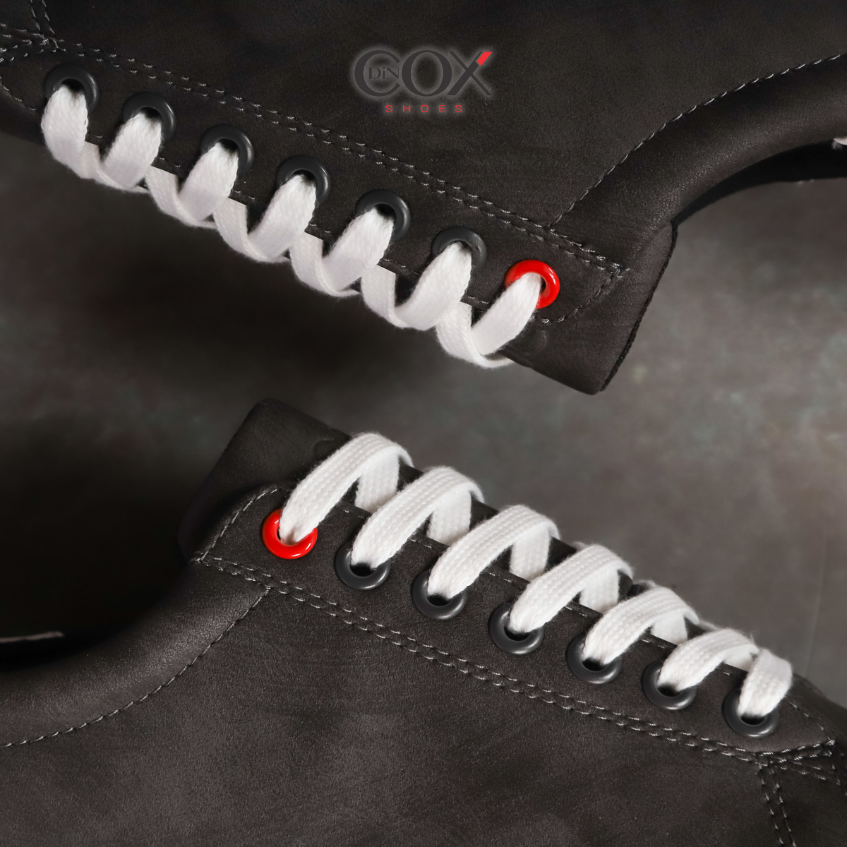 Giày Sneaker Da Nam DINCOX C13 Cách Điệu Sáng Tạo Charcoal