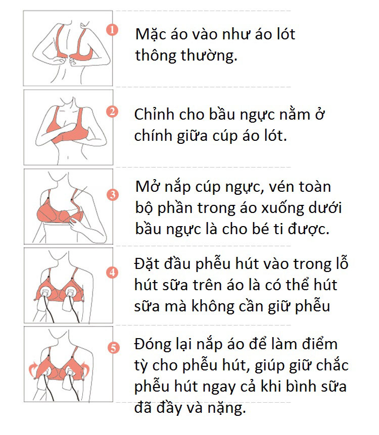 Áo Vắt Sữa, Áo Lót Hút Sữa Rảnh Tay Và Cho Con Bú 2 Trong 1 KUNBE Mặc Được Cả Ngày Thay Áo Ngực Thông Thường