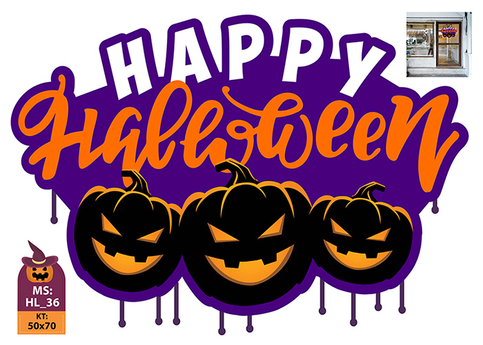 DECAL TRANG TRÍ HALLOWEEN COMBO SỐ 18
