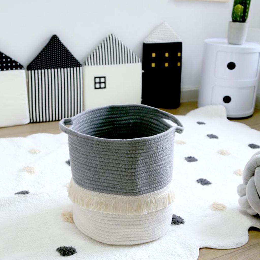 Cotton Rope Basket  100% Natural Cotton! Rope Basket, Woven Storage Basket, Blanket Basket Living Room, Toy Basket, Pillow Basket