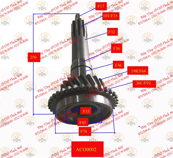 a cơ 19r/10t/36c MT85S