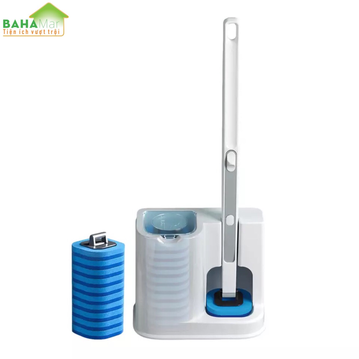 BỘ DỤNG CỤ LÀM VỆ SINH NHÀ TẮM CÓ ĐẦU THAY THẾ DÙNG MỘT LẦN "BAHAMAR" thiết kế đầu bàn chải có dung dịch dùng 1 lần làm sạch sạch sẽ và tiện lợi loại bỏ mùi hôi và diệt khuẩn.