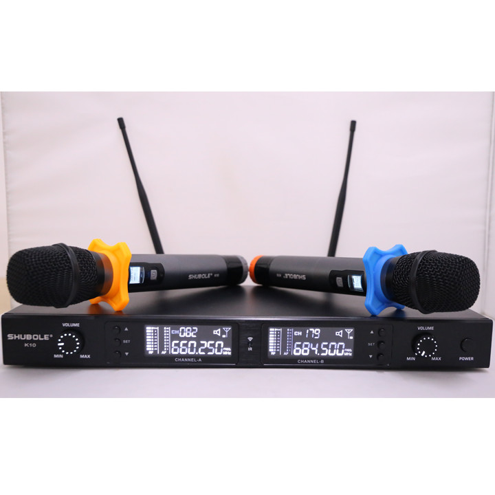 Đầu Thu Karaoke Không Dây Shubole K10 + 2 Micro Không Dây UHF Chính Hãng