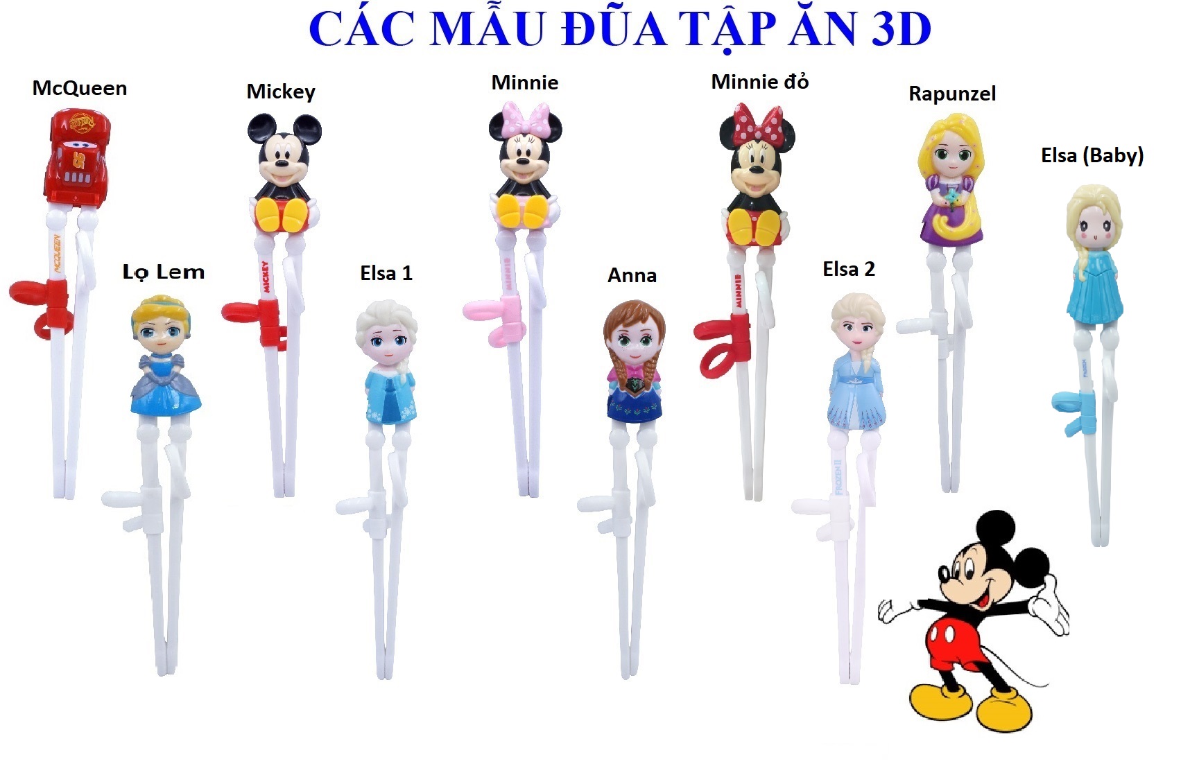 Đũa tập ăn 3D in hình Disney