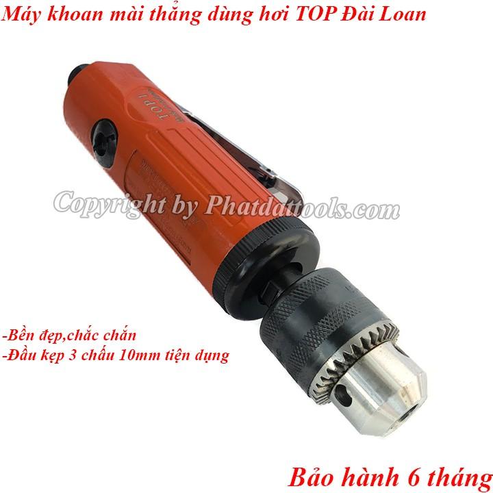 Máy khoan mài thằng dùng khí nén TOP-Made in Taiwan-Đầu kẹp 3 chấu 10mm tiện dụng
