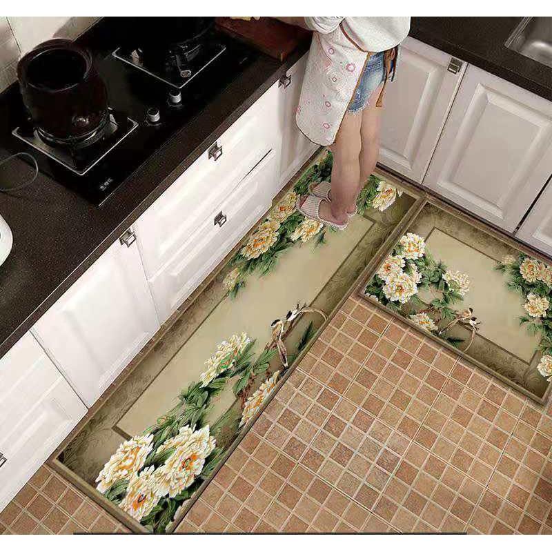Bộ 2 thảm chân nhà bếp hình 3d