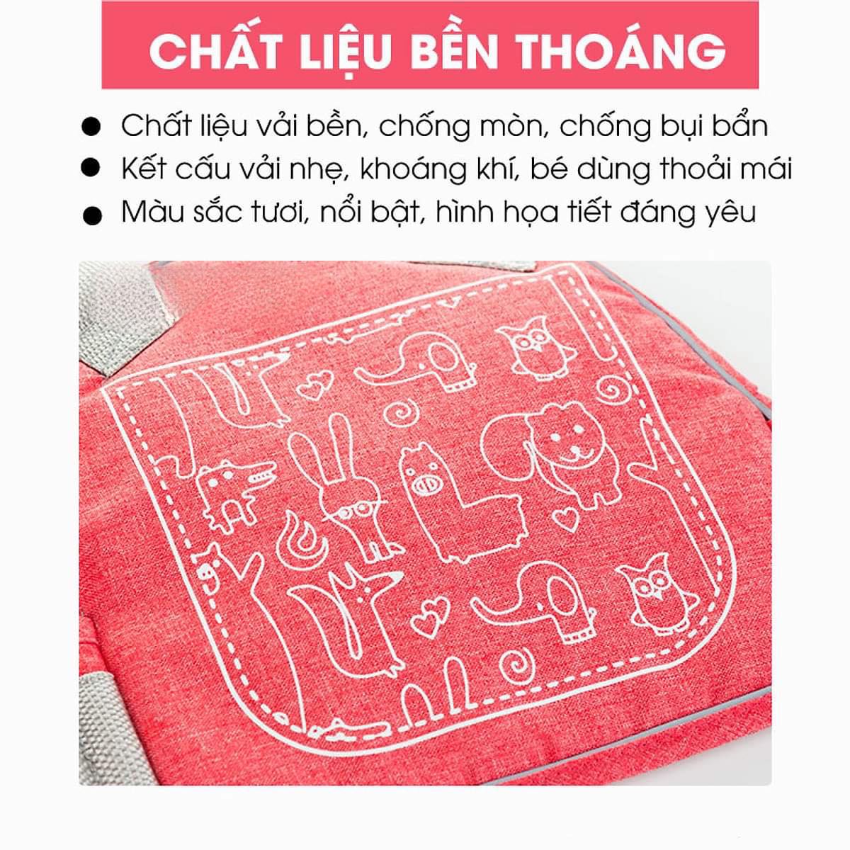 Đai đi xe máy cho bé có phản quang, thoáng khí sử dụng khóa 2 cấp bền chắc an toàn, chống bui bẩn