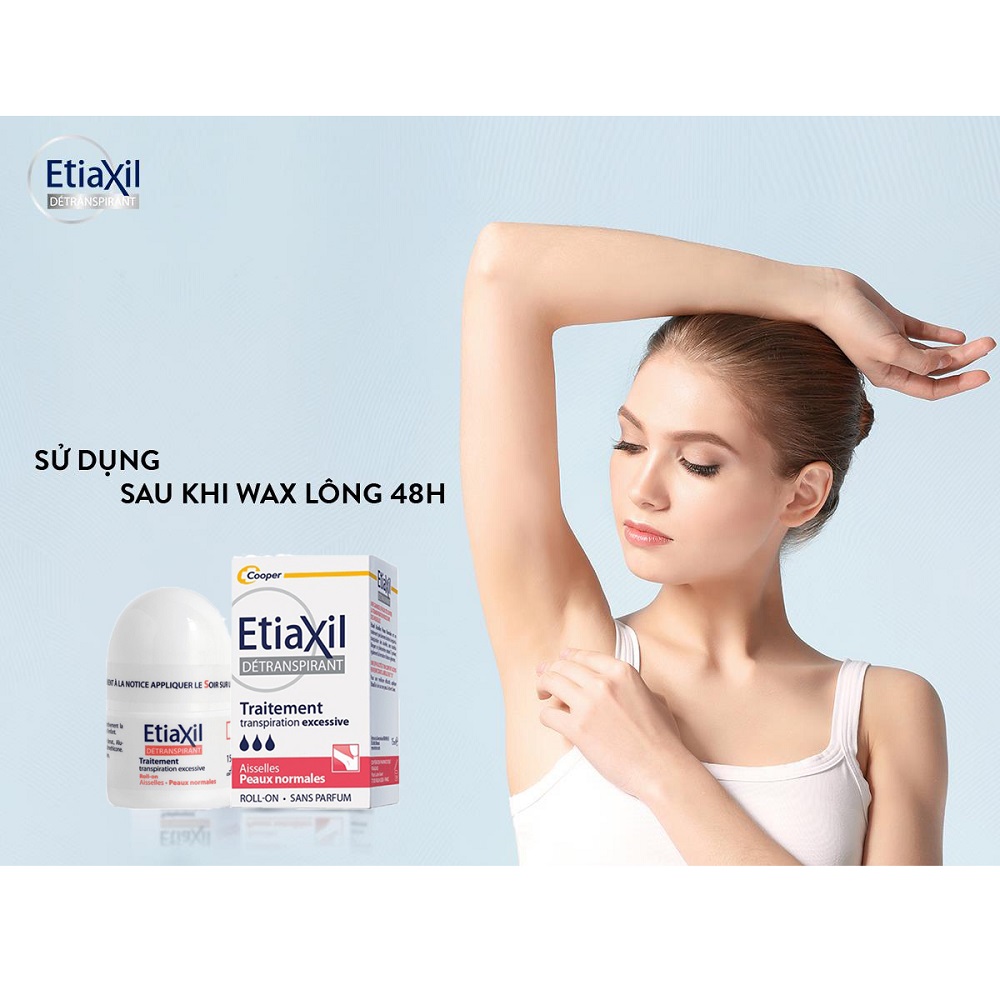 Lăn Khử Mùi ETIAXIL Détranspirant Traitement Aisselles Peaux Normales 15ml + Tặng 1 Móc Khóa Nhựa 2 Mặt