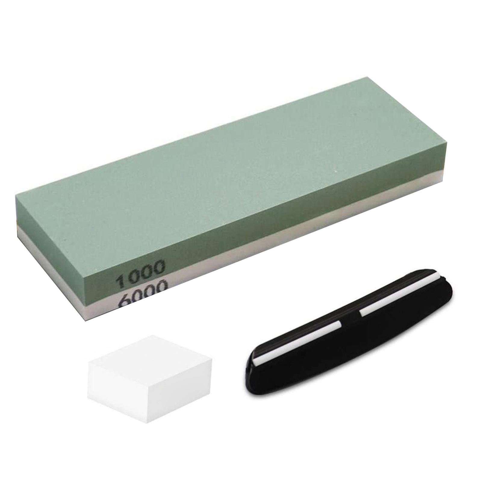 Đá mài hai mặt 1000/6000 Grit, có đế hướng dẫn góc bằng nhựa