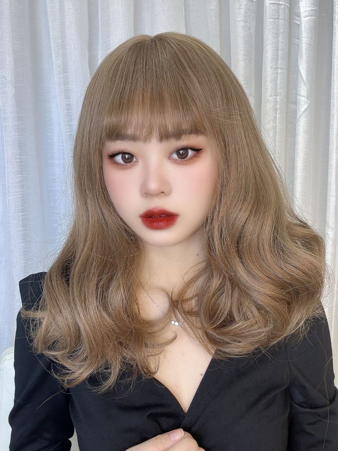 Tóc giả nguyên đầu xoăn Lửng 1804