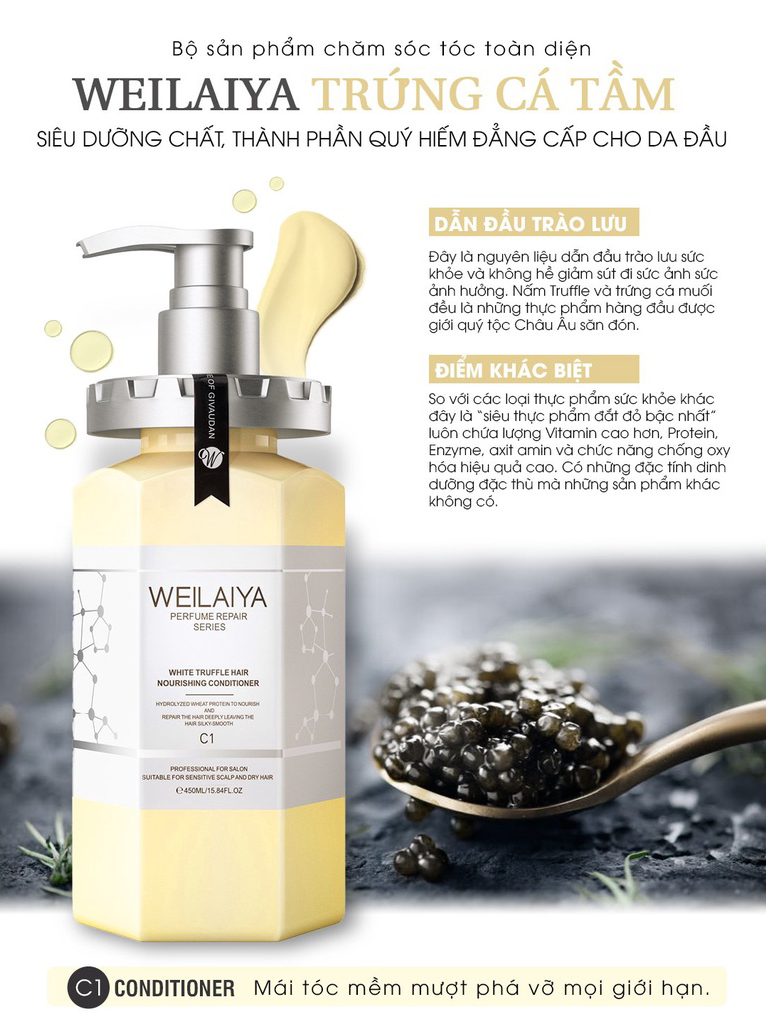 Dầu Xả Phục Hồi Đa Tầng Nấm Truffle Weilaiya - Tặng mini dầu gội gừng