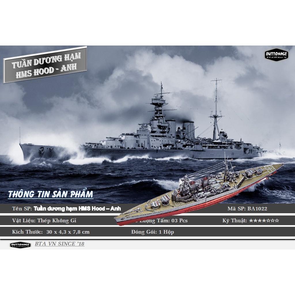 Mô Hình Lắp Ráp 3d Tuần dương hạm HMS Hood - Anh