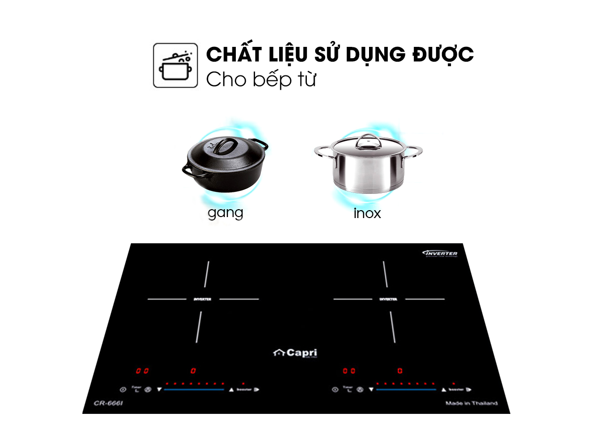 Bếp Điện Từ Capri CR-666I - Hàng Nhập Khẩu Thái Lan, Sản Xuất Theo Công Nghệ Tiên Tiến Châu Âu, Tiết Kiệm Điện Và Thời Gian Nấu Tối Ưu