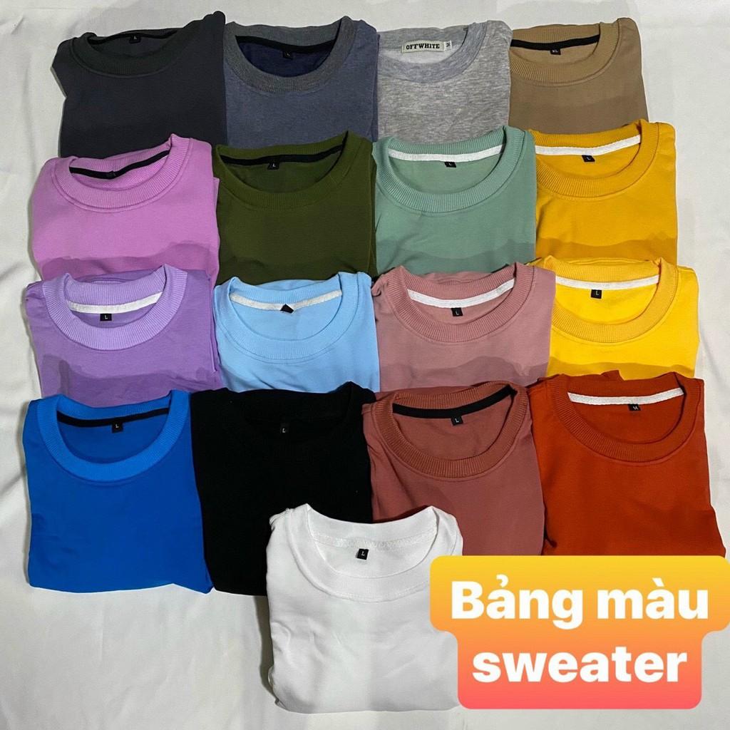 Áo Sweater Trơn Basic Nam Nữ nhiều màu phong cách trẻ trung năng động