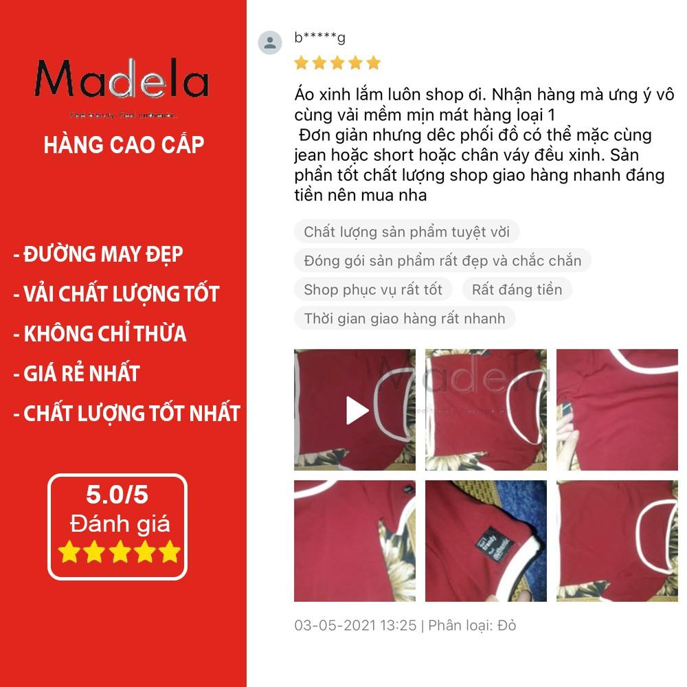 Áo croptop cổ vuông có viền nữ tay ngắn ôm body MADELA, vải cotton mềm mịn thoáng mái, kiểu dáng ôm body trẻ trung năng động dễ phối đồ, có nhiều màu và đủ size để lựa chọn - ACTN02
