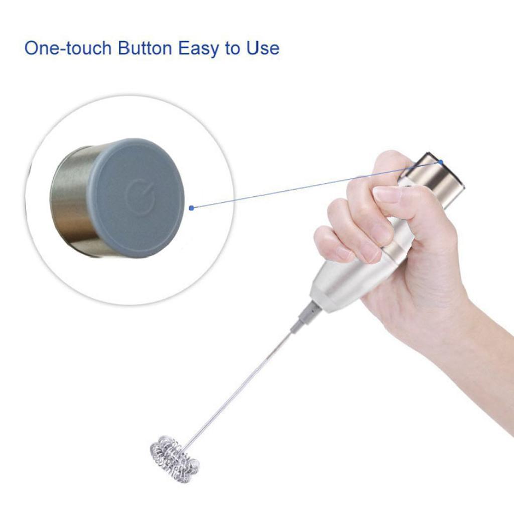 Egg Milk Frother Hand-held with 2 Spring Whisk Head Electric Splatter Screen