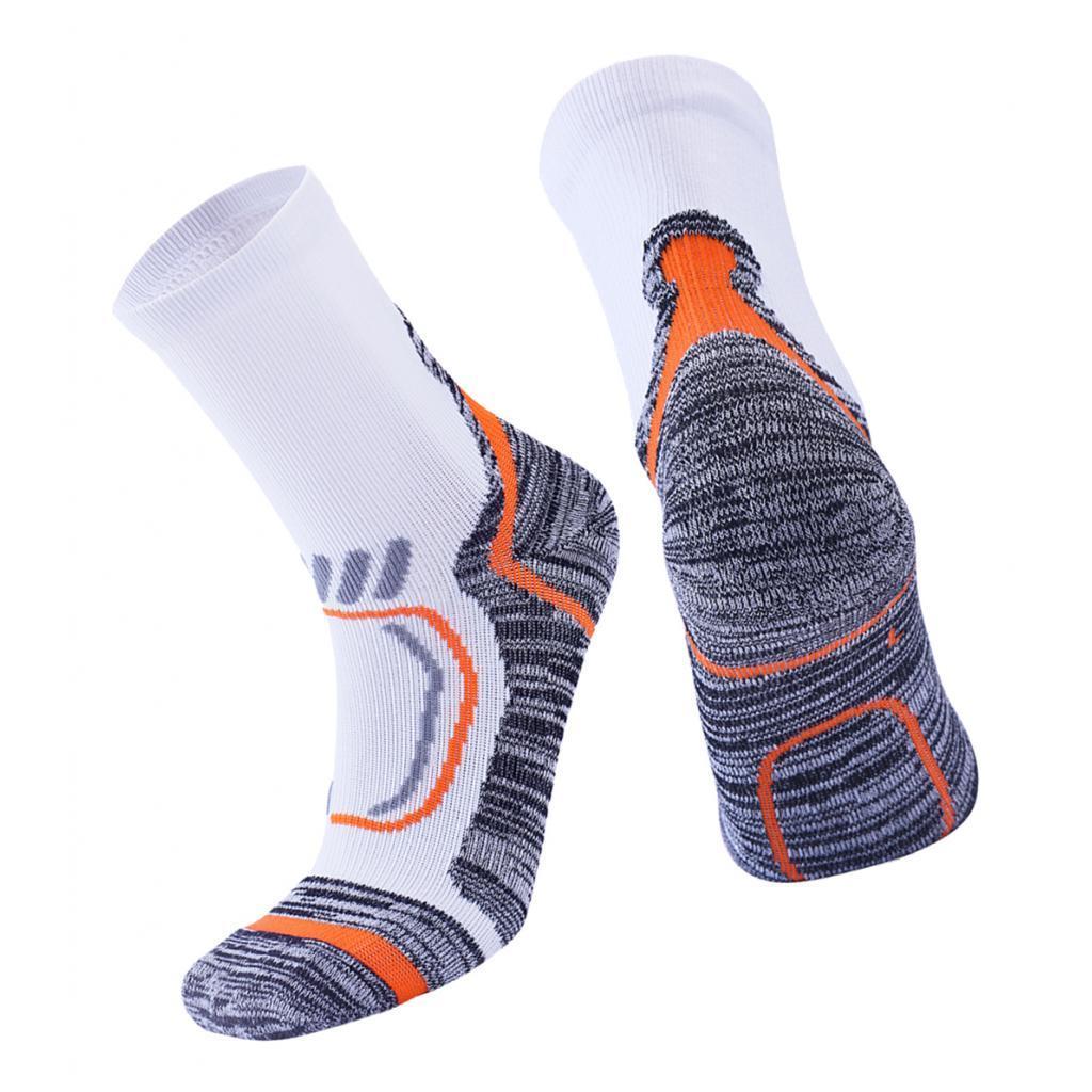 Women Men Winter Sports Hiking Socks Thermal Snow Ski Crew Sock White L