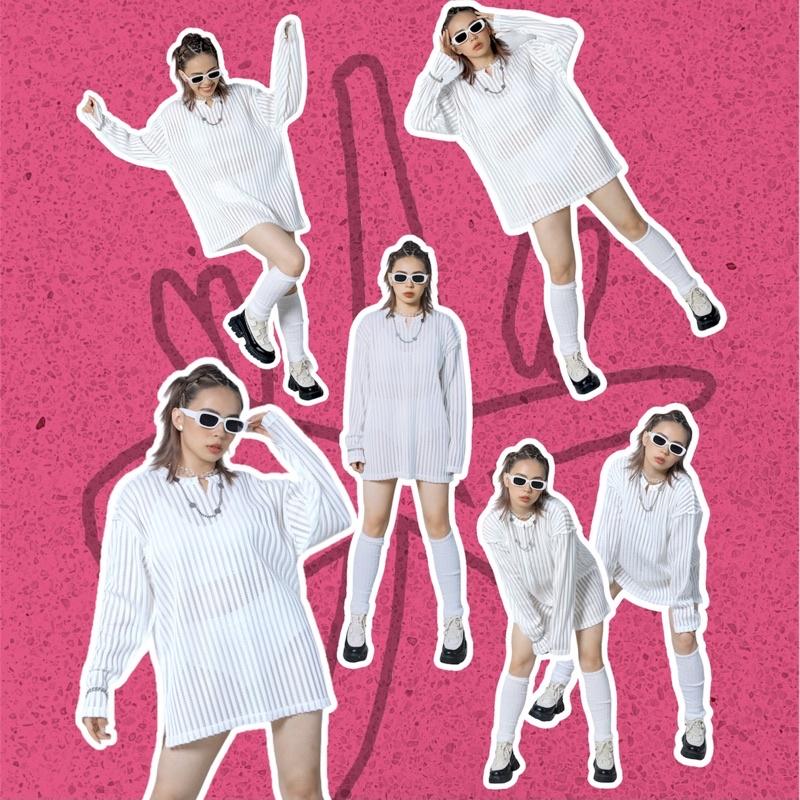 ÁO LƯỚI TAY DÀI NAM NỮ / FORM RỘNG OVERSIZED / AZIERLOCO