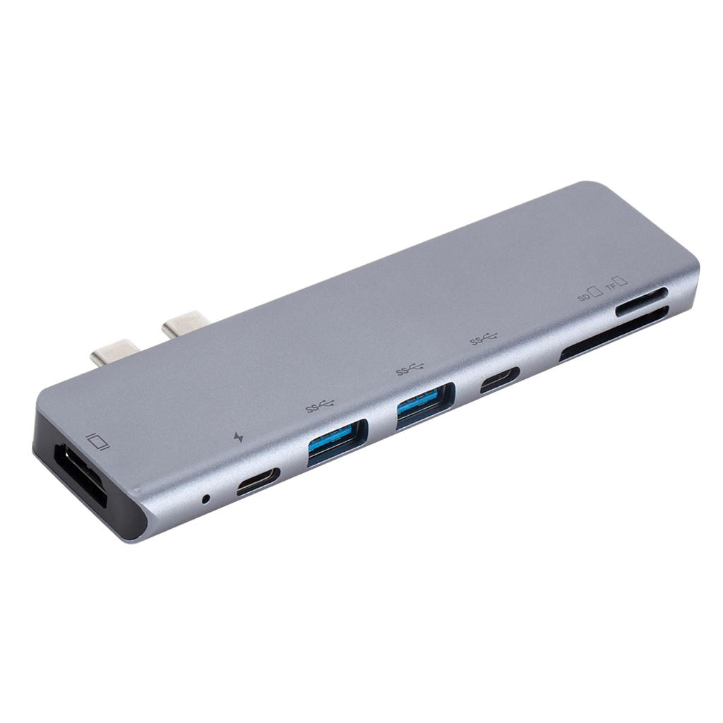 HUB USB 3.0 Card Reader 4K HDMI SD/TF Splitter Adapter 7 in 1 Power Station