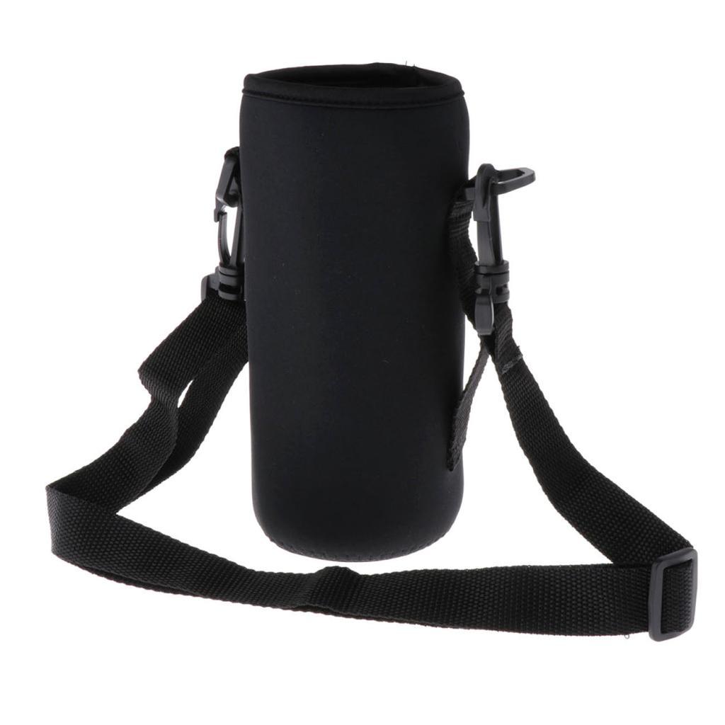 Insulated Sport Water Bottle Cover Sleeve Holder Cooler Carrier Black 750ml