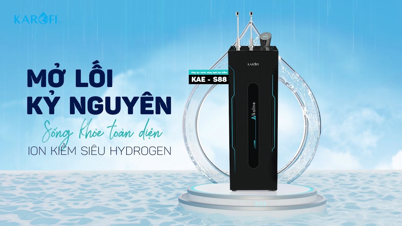 Máy lọc nước ion kiềm nóng lạnh nguội Karofi KAE - S88 - Hàng chính hãng