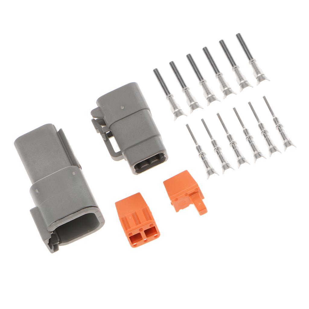 1 Kit 6 Way Sealed Waterproof Electrical Wire Connector Plugs Terminals Set