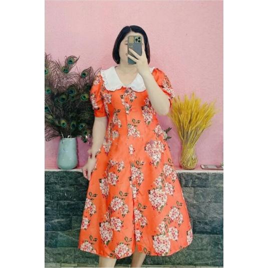 ĐẦM MIDI HOA DẠO PHỐ BIG SIZE SANG CHẢNH