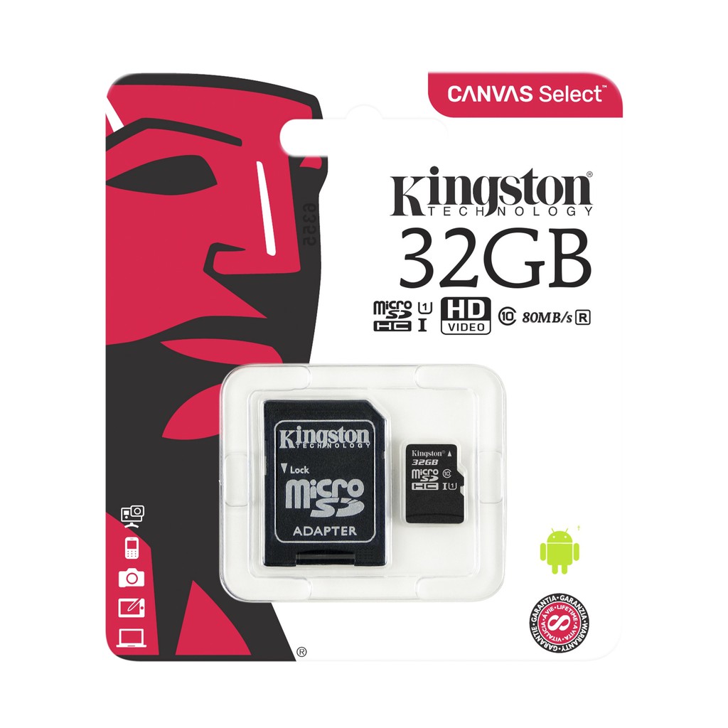 Thẻ Nhớ 32GB Micro SDHC Kingston Class 10 (Có Adapter) - Hàng Chính Hãng + Tặng Đèn Led