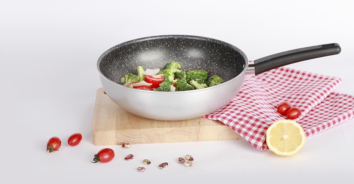 Chảo xào chống dính vân đá cao cấp, đáy từ Elmich 4702OL 30cm, Hàng chính hãng, Dùng được mọi loại bếp - JoyMall