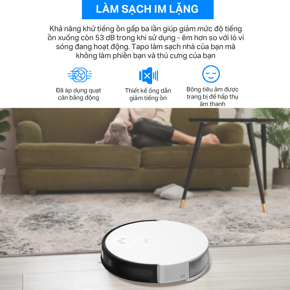 Robot Hút Bụi Và Lau Nhà + Dock Tự Động Đổ Rác Thông Minh TP-Link Tapo RV10 Plus - Hàng Chính Hãng