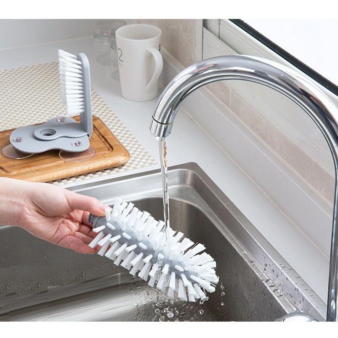 Bàn chải hai đầu chà đánh rửa chén bán ly chén trong ngoài