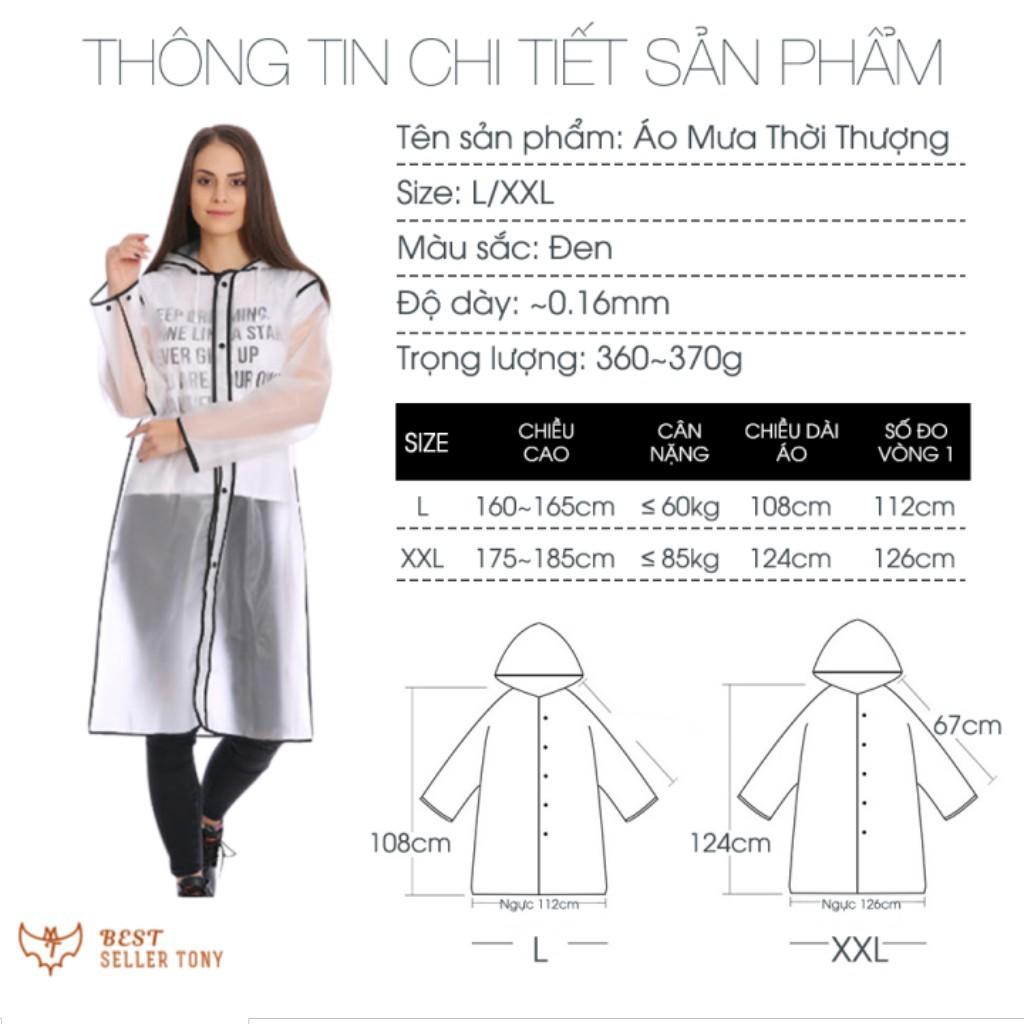 Áo mưa thời trang có mũ cao cấp tránh nắng mưa - Hot mùa mưa