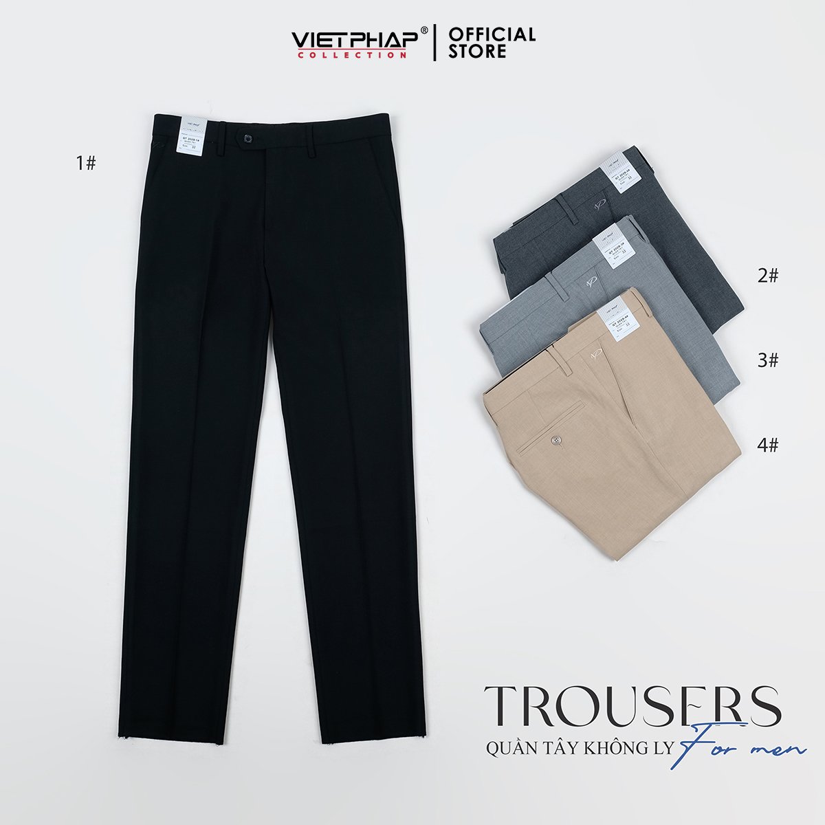 Quần Tây Nam VIỆT PHÁP Form Classic Có Ly Chất liệu Cao Cấp Chống Nhăn, Độ Bền Cao 2028